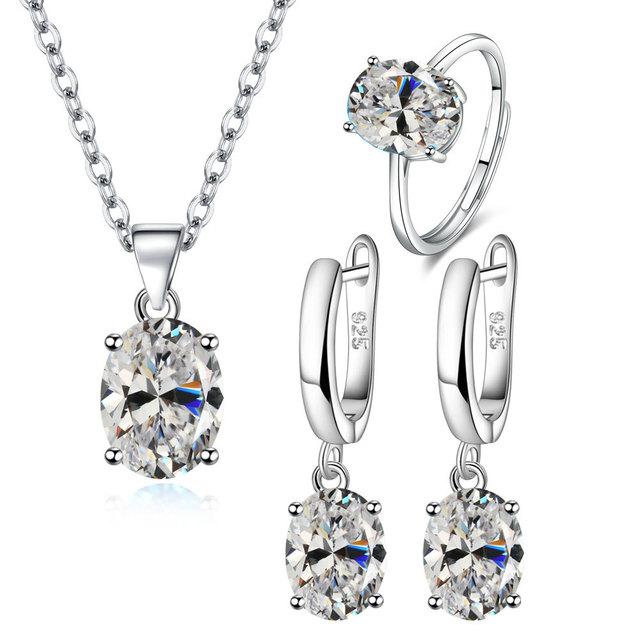 Oval zircon Jewellery Sets