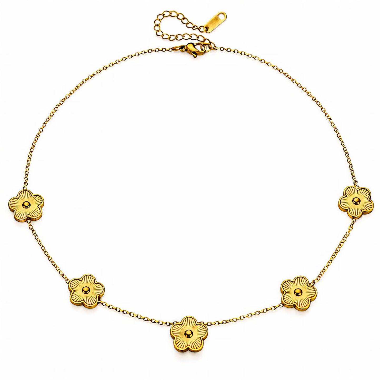 "Flower Meadow" Necklace, 18K Gold Plated Steel