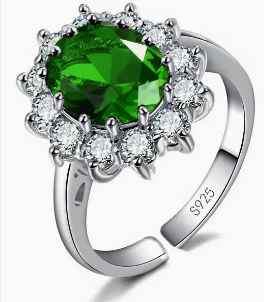 Large Zircon Sunflower Edge ring