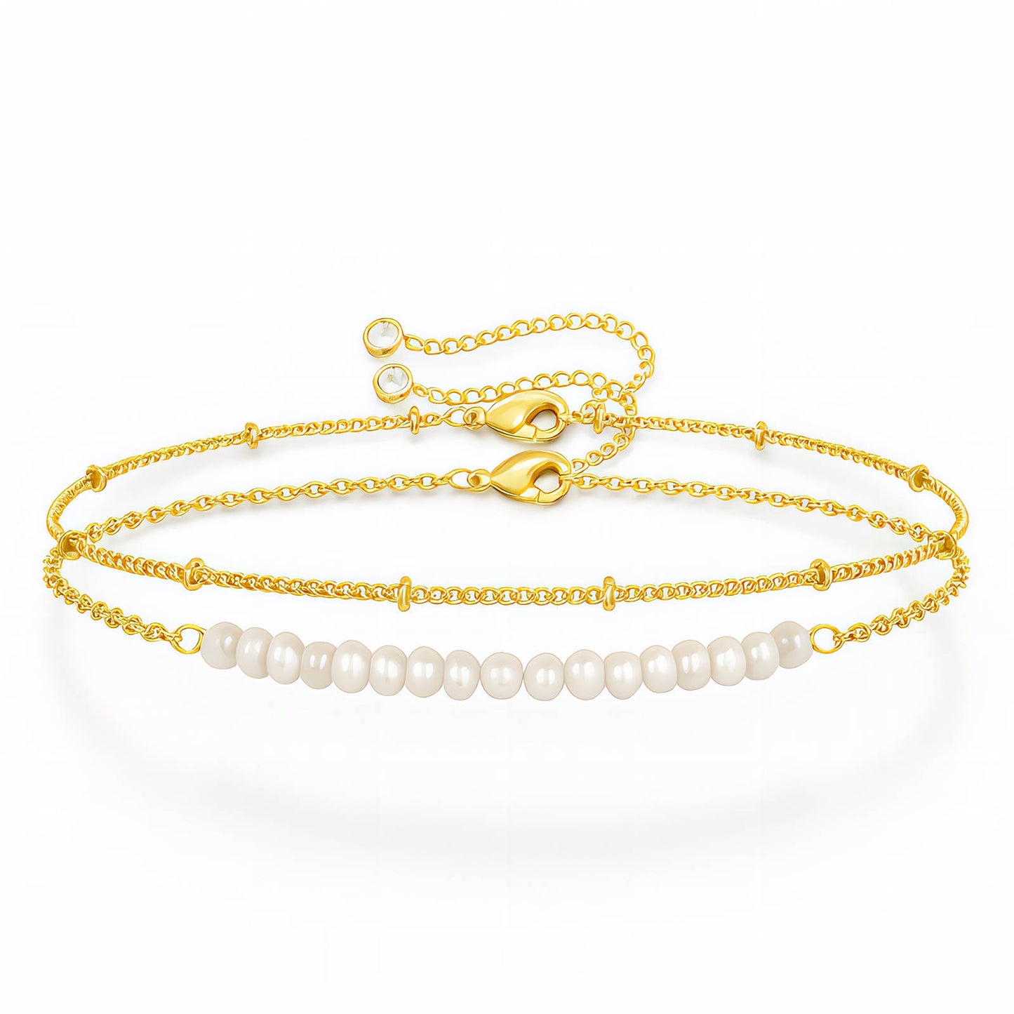 Perles bracelet, 18K Gold Plated Steel