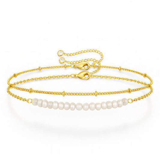 Perles bracelet, 18K Gold Plated Steel