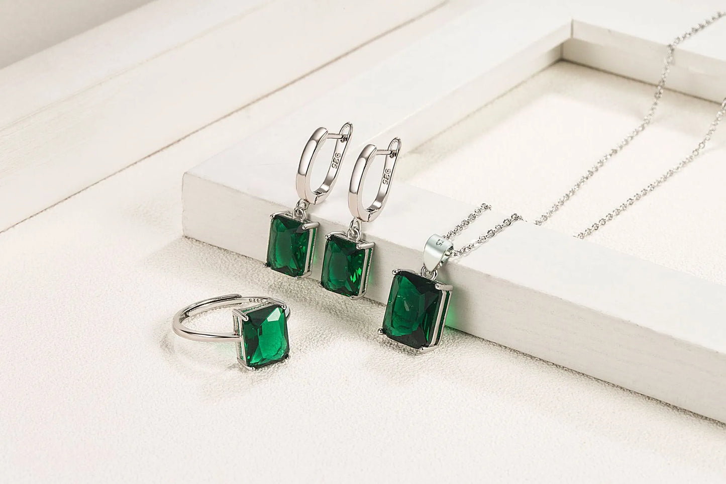 Rectangle Zircon jewellery set