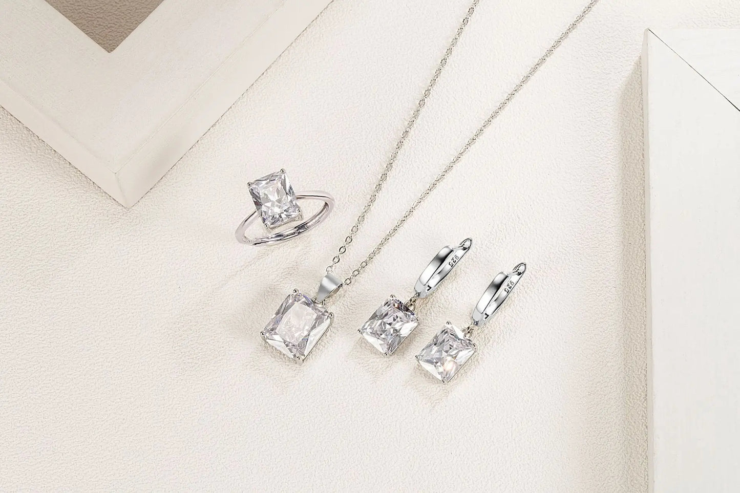 Rectangle Zircon jewellery set